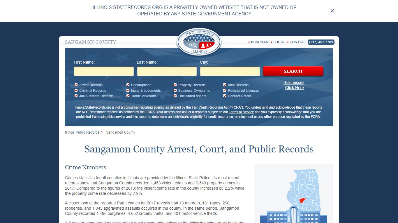 Sangamon County Arrest, Court, and Public Records